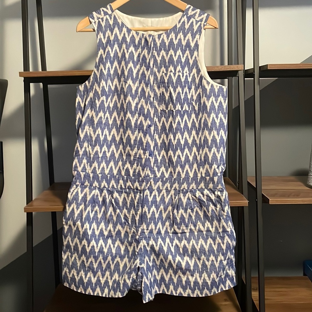 JCrew Ikat Linen/Cotton Romper